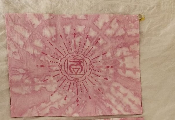 Création textile NÔMADO rose, motif rayonnant
