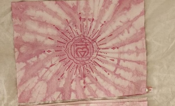 Création textile NÔMADO rose, motif solaire